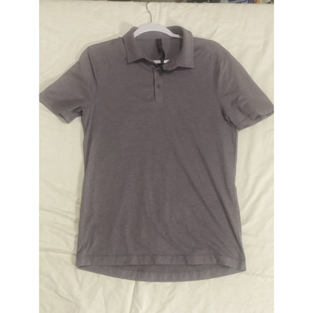 Lululemon Evolution Polo Golf Shirt Mens Medium Heather Purple‎ Short Sleeve